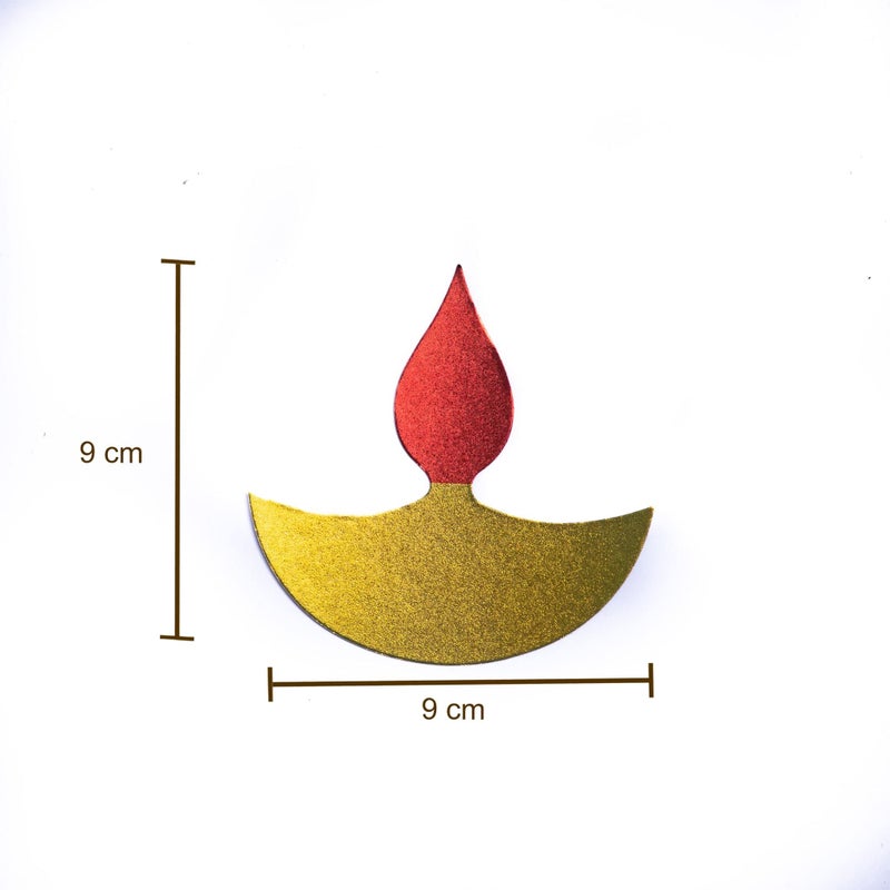 Desi Favors Small Diya Shaped Paper Cutouts | Home Traditional Festive Wedding, Mehendi, Happy Diwali, Decor | Diya Diwali Craft Backdrop Decorations | Indoor & Outdoor | 3.54x3.54 Inch (Pack of 15) - Image 4